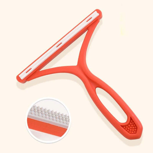 Double-Sided Reusable Pet Hair Remover & Portable Fabric Lint Scraper (Vibrant Orange)