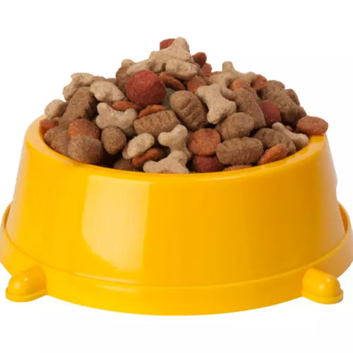 Durable Non-Slip Plastic Pet Bowl – Vibrant Yellow Food & Water Dish for Dogs and Cats