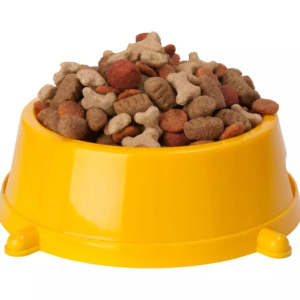 Durable Non-Slip Plastic Pet Bowl – Vibrant Yellow Food & Water Dish for Dogs and Cats